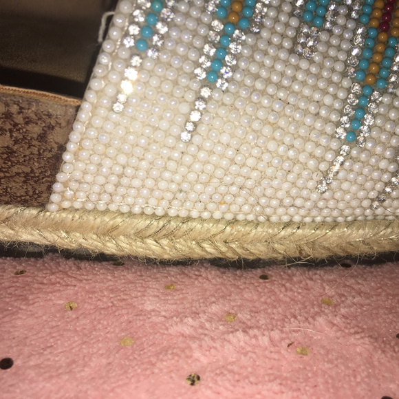 3/$20 Bundle Sale❗️❗️👍💖😁 Beaded Jute Slides Sandals 7 - Picture 3 of 5